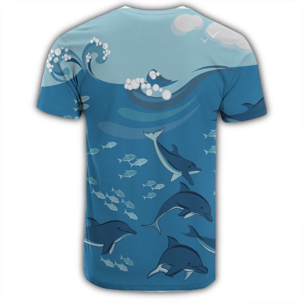 Hawaiian Dolphins Polynesian T-Shirt - AH