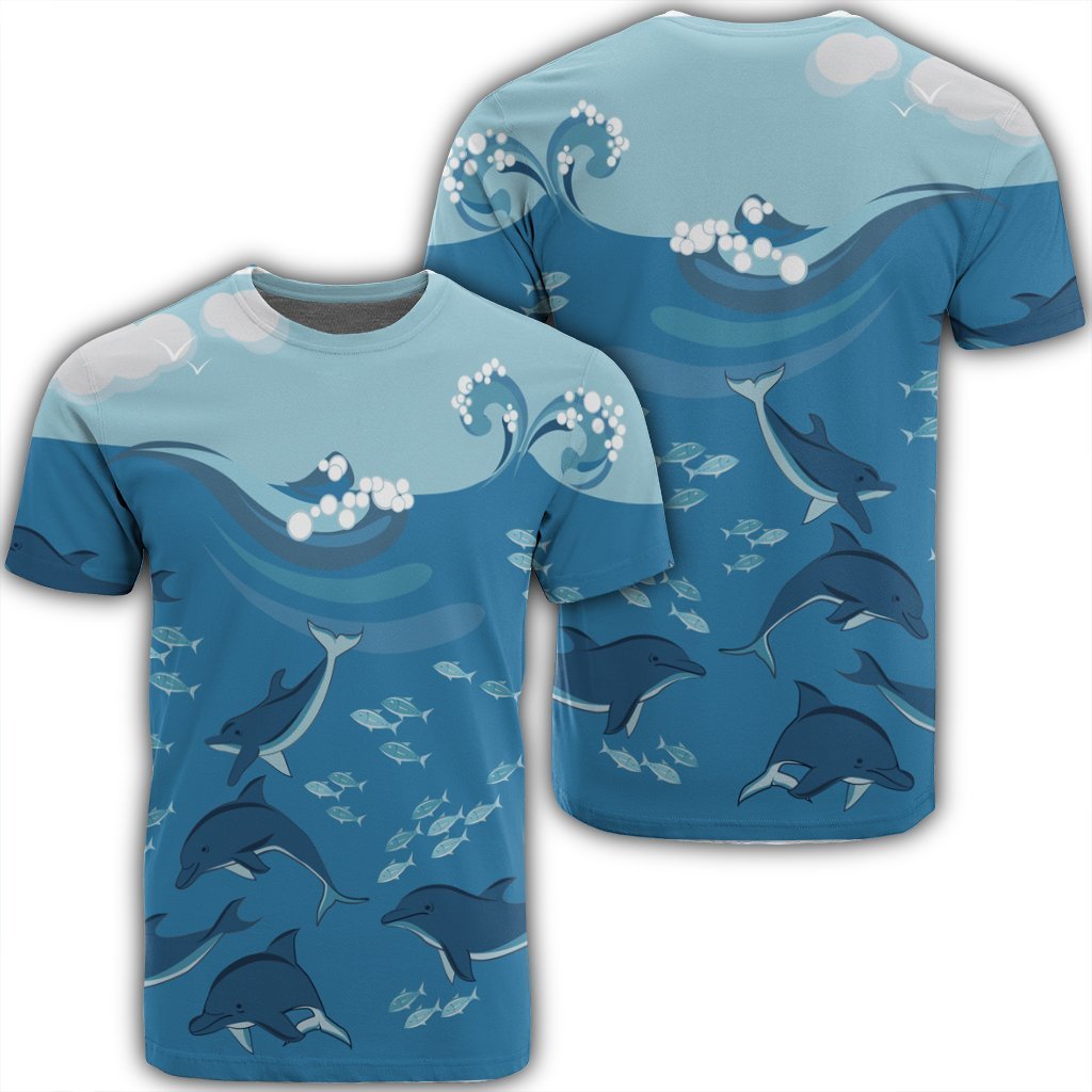 Hawaiian Dolphins Polynesian T-Shirt - AH