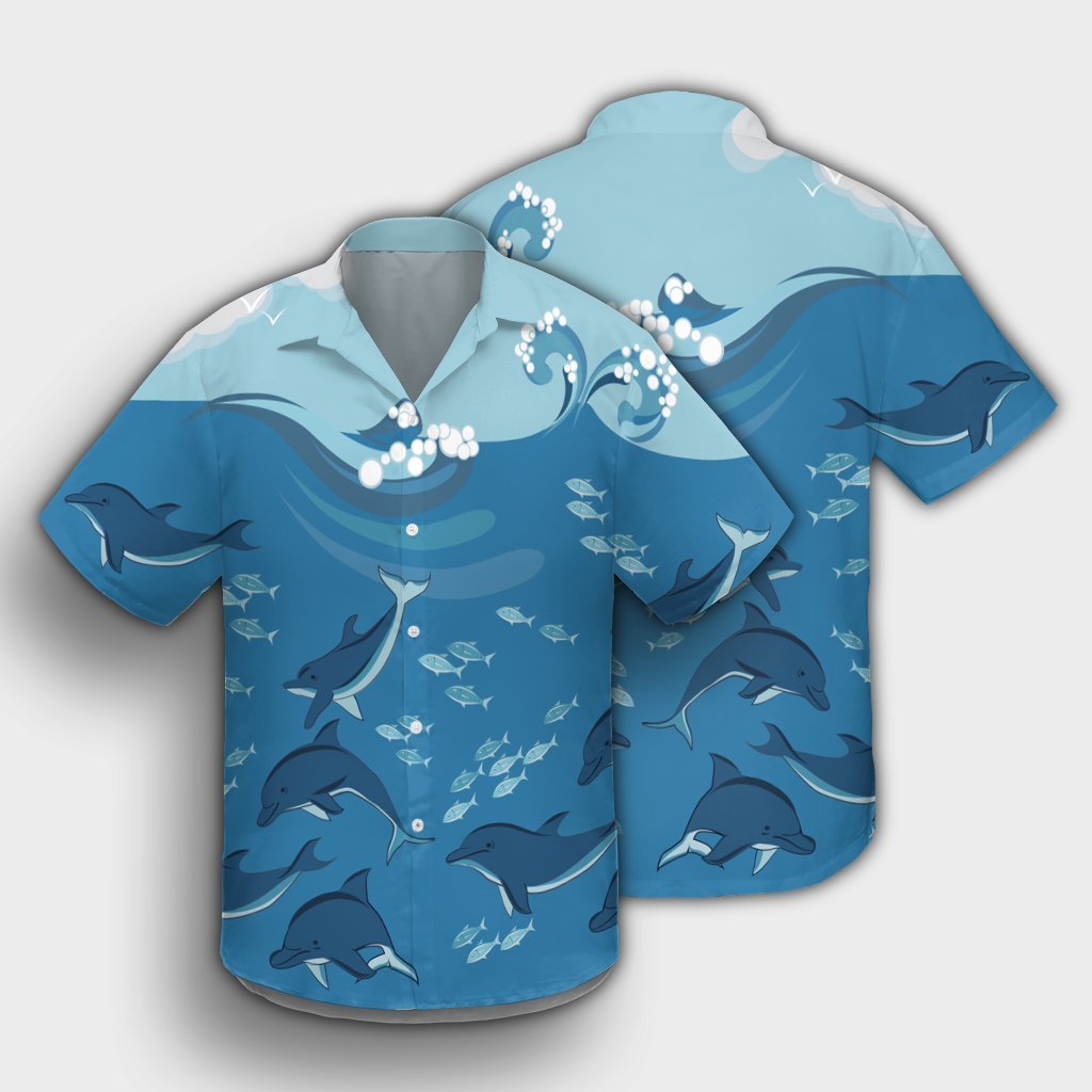 Hawaiian Dolphins Polynesian Hawaiian Shirt - AH