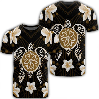 Hawaiian Gold Turtle Plumeria T-Shirt AH