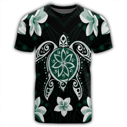 Hawaiian Greenie Turtle Plumeria T-Shirt AH