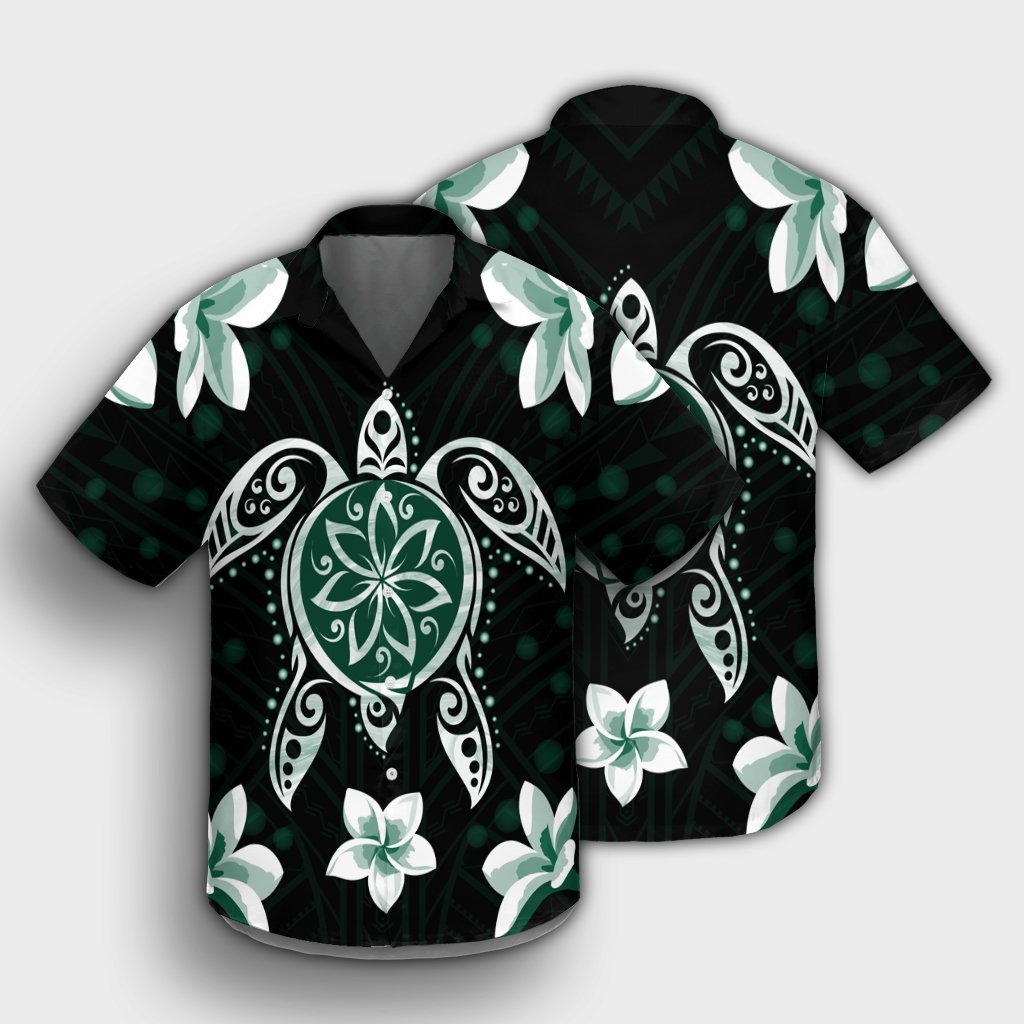 Hawaiian Greenie Turtle Plumeria Hawaiian Shirt AH