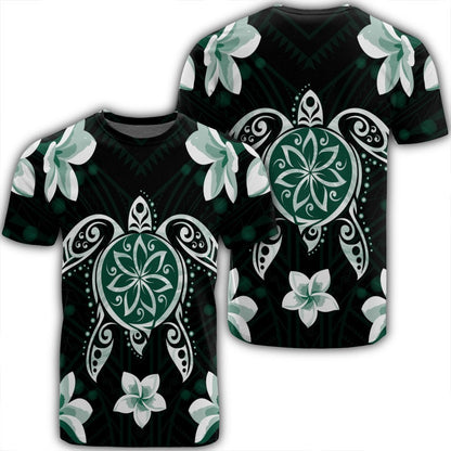 Hawaiian Greenie Turtle Plumeria T-Shirt AH