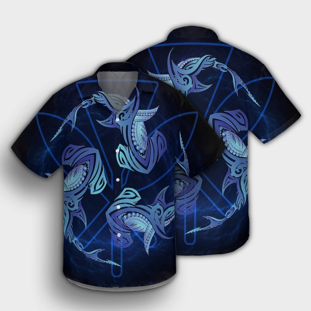 Hawaiian Hammerhead Shark Kanaka Galaxy Polynesian Hawaiian Shirt - AH