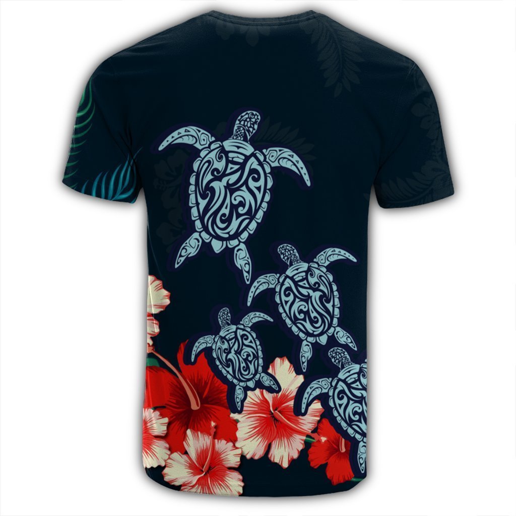 Hawaiian Hibiscus And Turtle Polynesian T-Shirt - AH