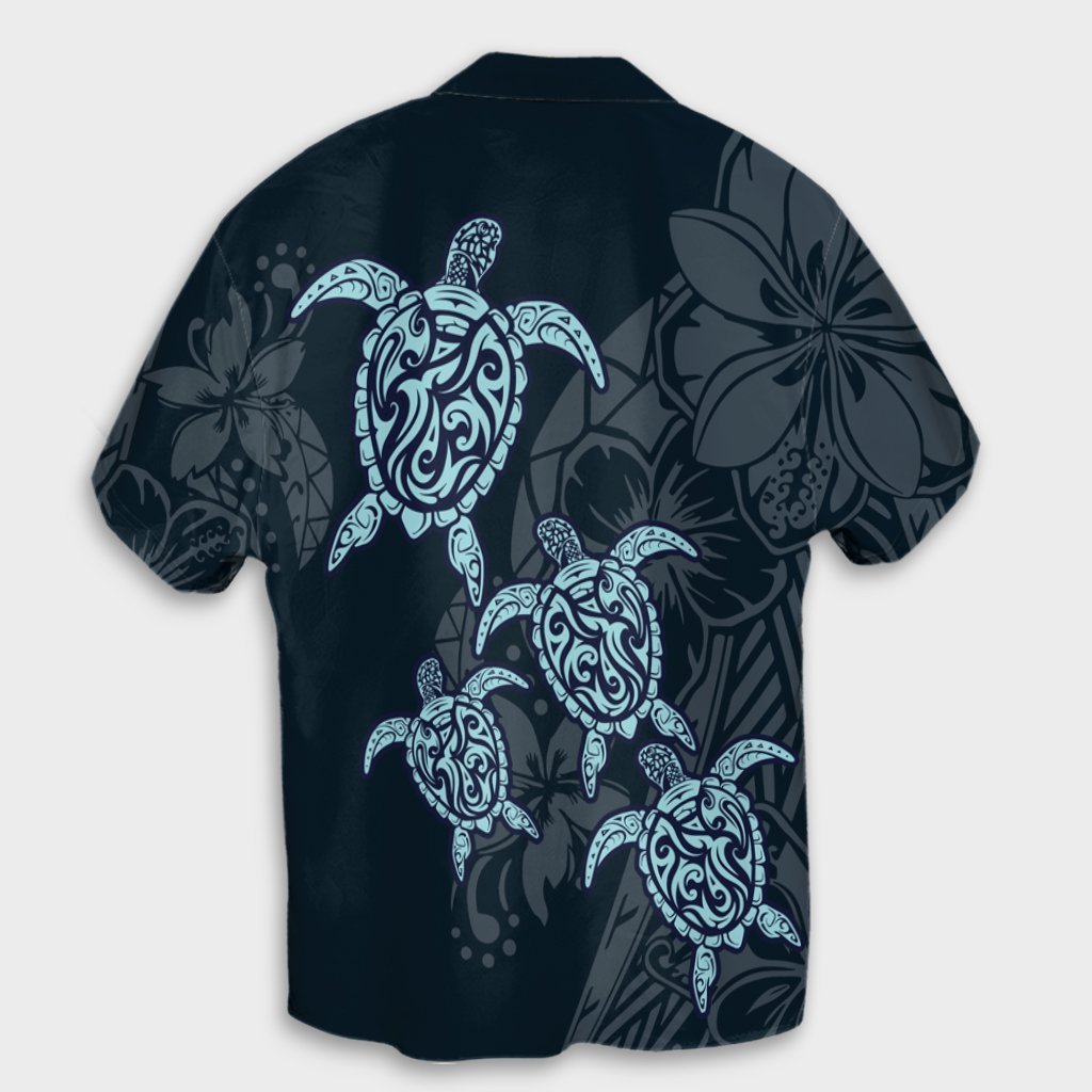 Hawaiian Hibiscus Plumeria Sea Turtle Polynesian Hawaiian Shirt - AH