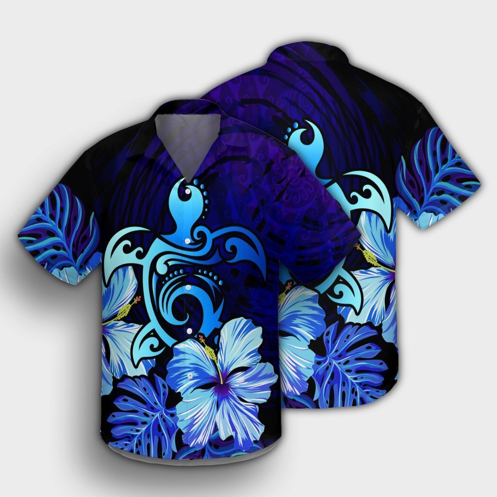 Hawaiian Hibiscus Tropical Deep Ocean Turtle Sea Hawaiian Shirt - AH