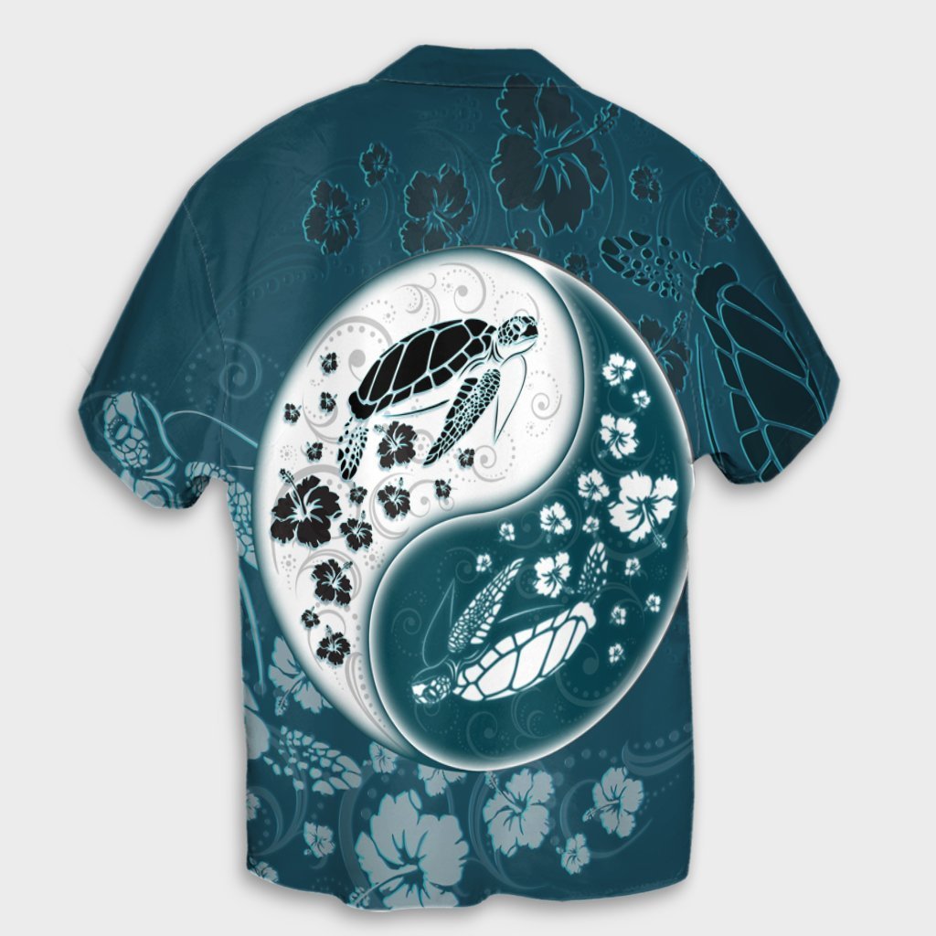 Hawaiian Hibiscus Turtle Polynesian Hawaiian Shirt YinYang Style - AH