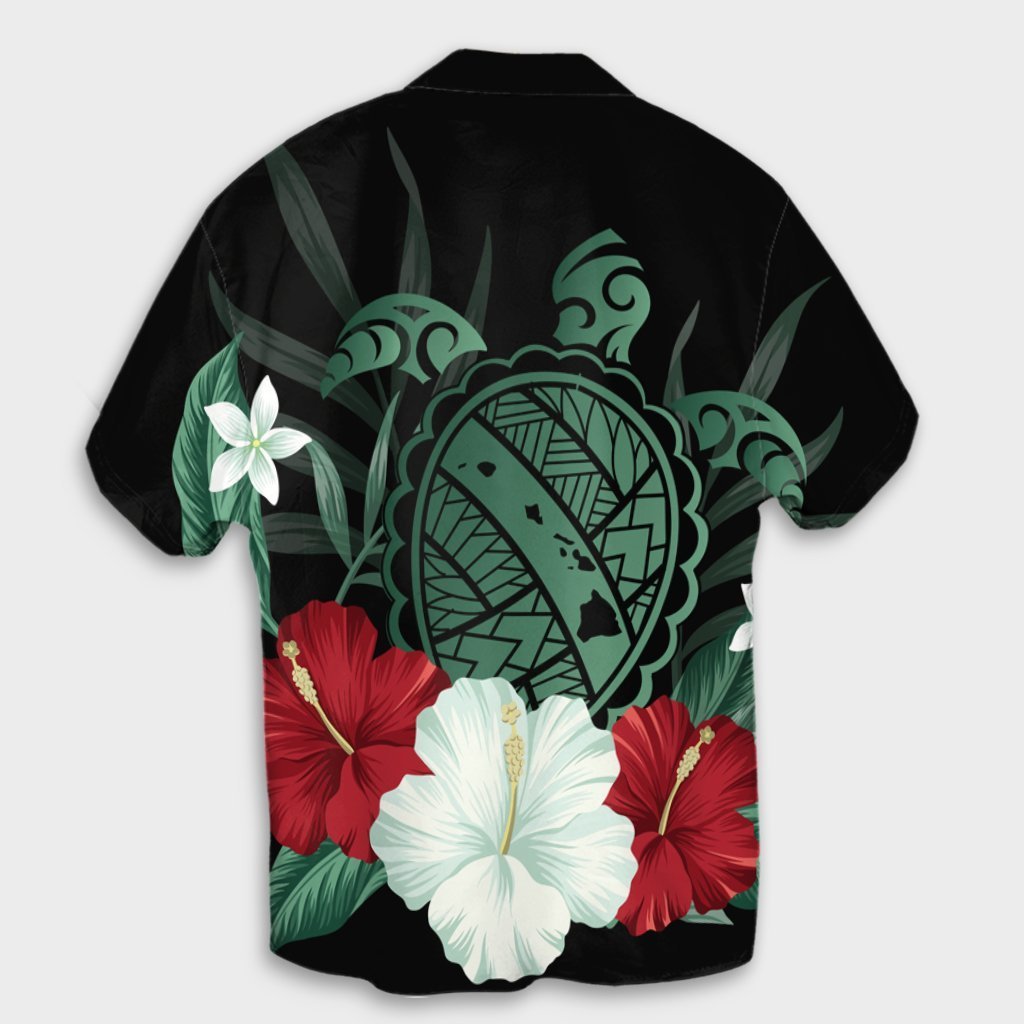 Hawaiian Map Turtle Hibiscus Polynesian Hawaiian Shirt - AH