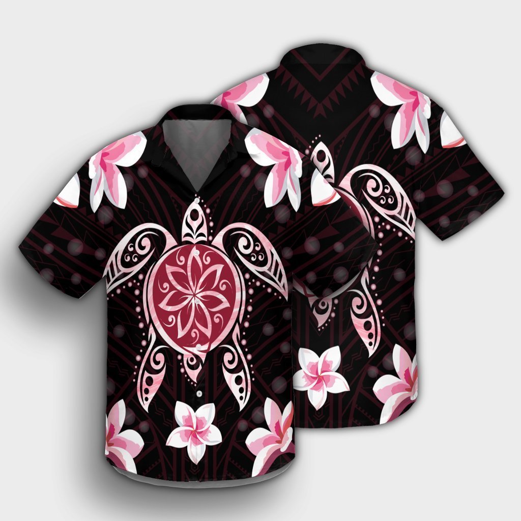 Hawaiian Pinky Turtle Plumeria Hawaiian Shirt AH