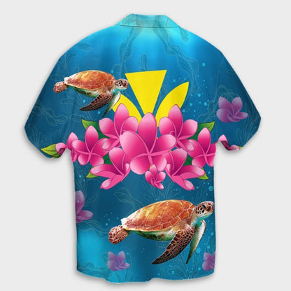 Hawaiian Plumeria Kanaka Turtle Sea Polynesian Hawaiian Shirt - AH