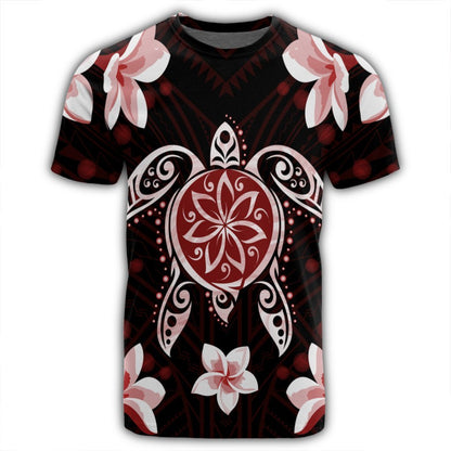 Hawaiian Reddie Turtle Plumeria T-Shirt AH