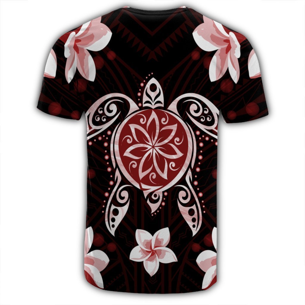 Hawaiian Reddie Turtle Plumeria T-Shirt AH