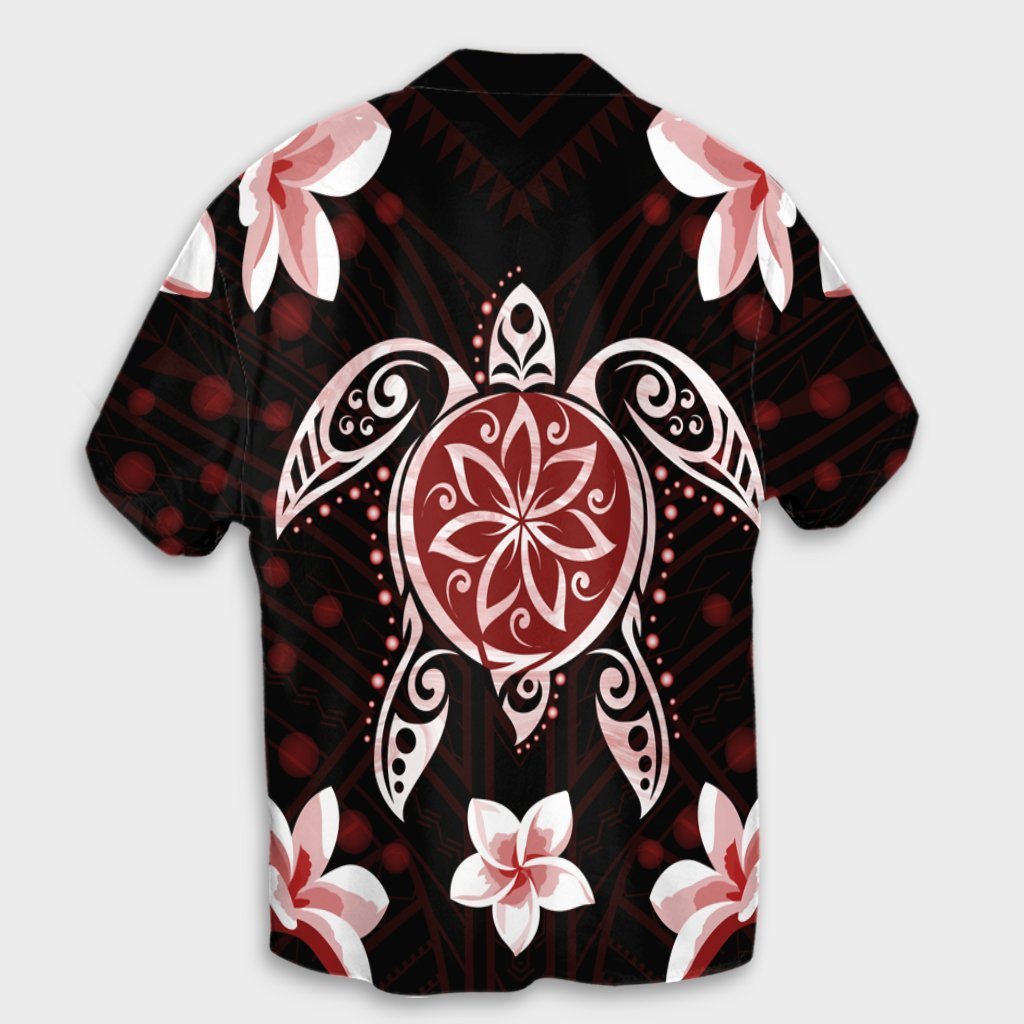 Hawaiian Reddie Turtle Plumeria Hawaiian Shirt AH