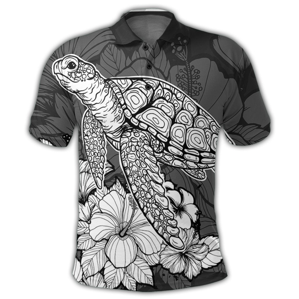 Hawaiian Sample Turtle Plumeria Polo Shirt - AH