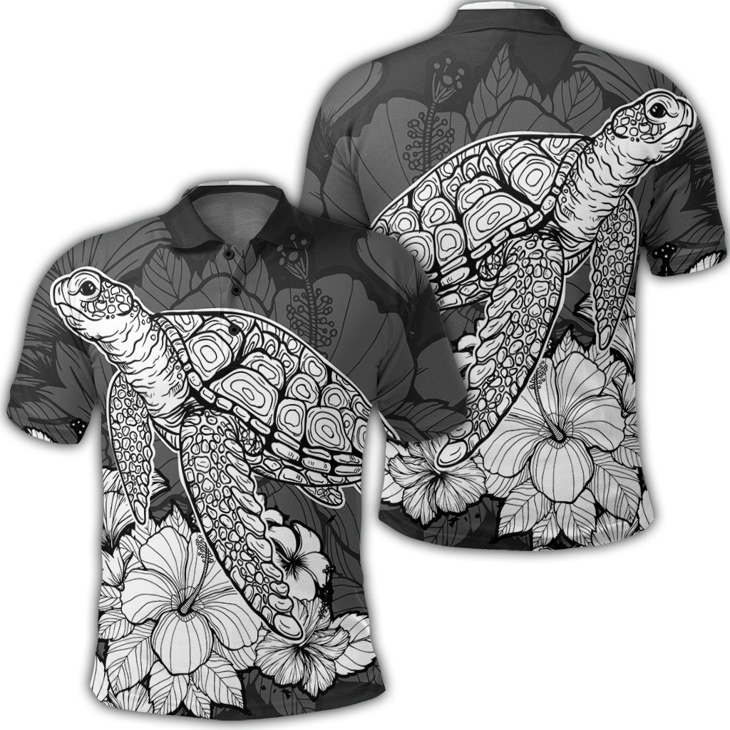 Hawaiian Sample Turtle Plumeria Polo Shirt - AH