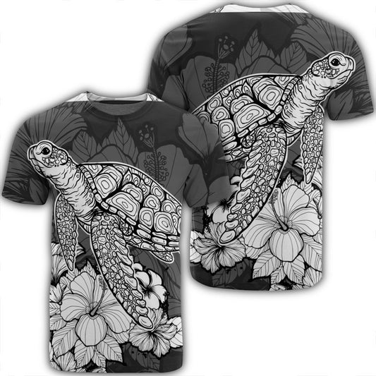 Hawaiian Sample Turtle Plumeria T-Shirt - AH