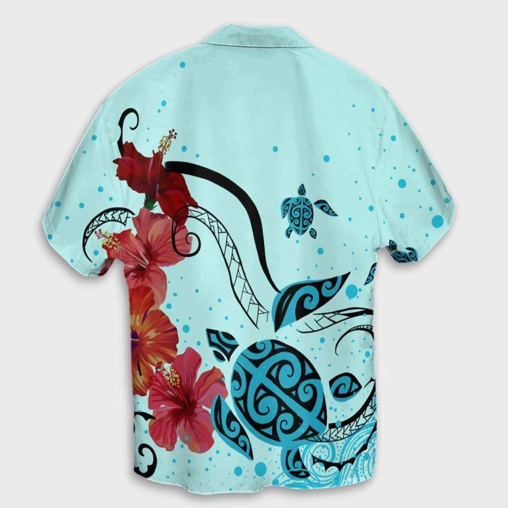 Hawaiian Sea Turtle Hibiscus Brilliant Polynesian Hawaiian Shirt - AH