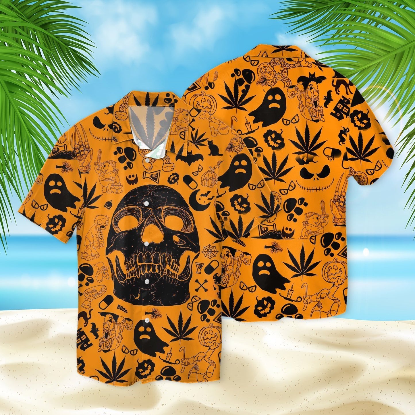 Skull Halloween 3D Hawaiian Shirt SK-3HS01-Q112S01