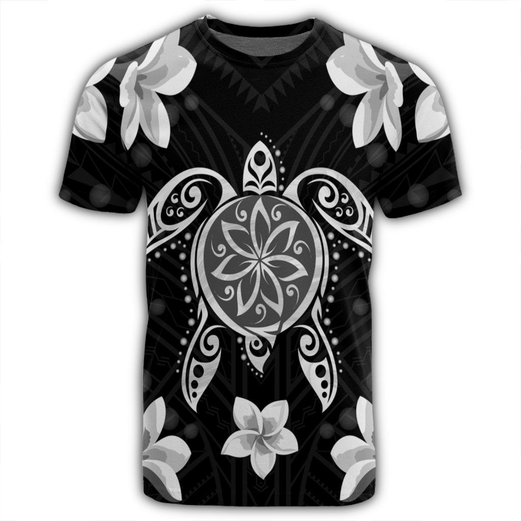 Hawaiian Silver Turtle Plumeria T-Shirt AH