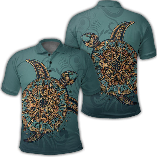 Hawaiian Skillful Turtle Polynesian Polo Shirt - AH