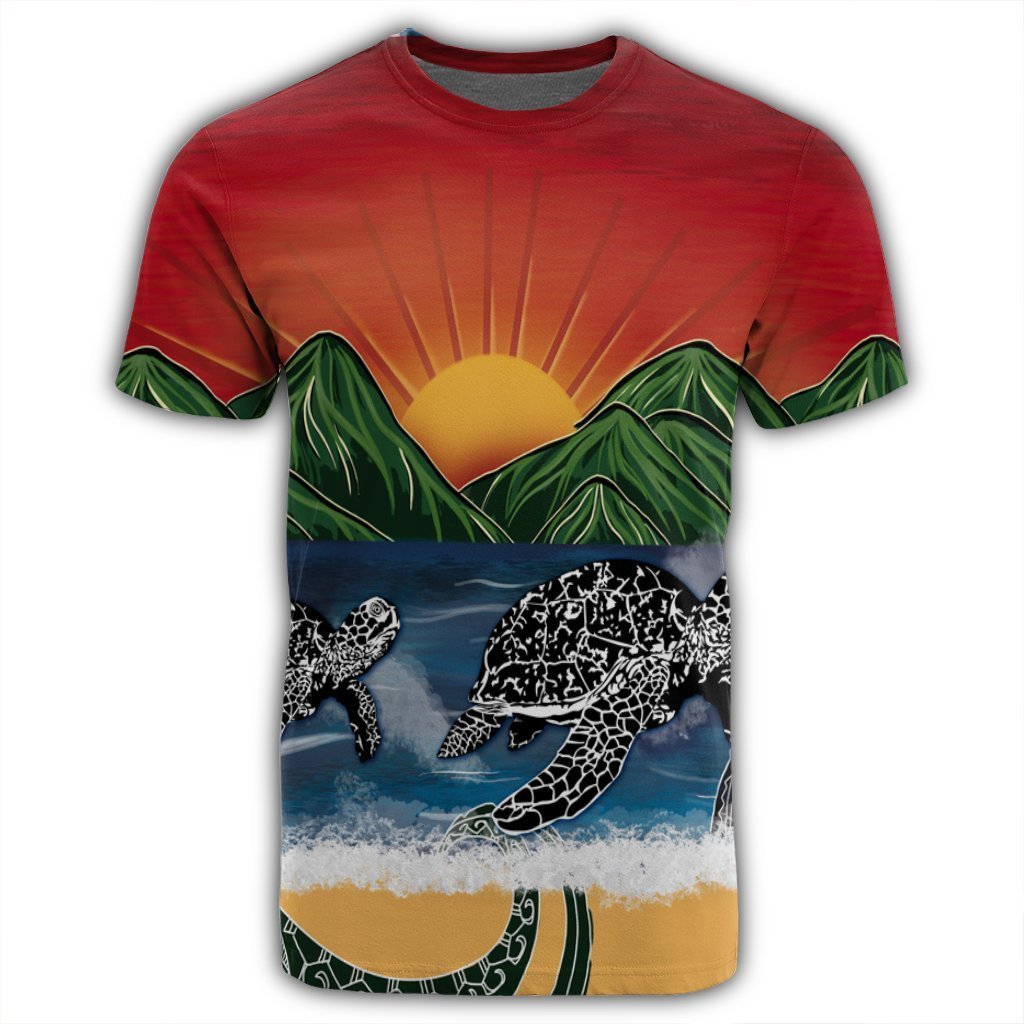 Hawaiian Sunset Ocean Turtle T-Shirt - AH