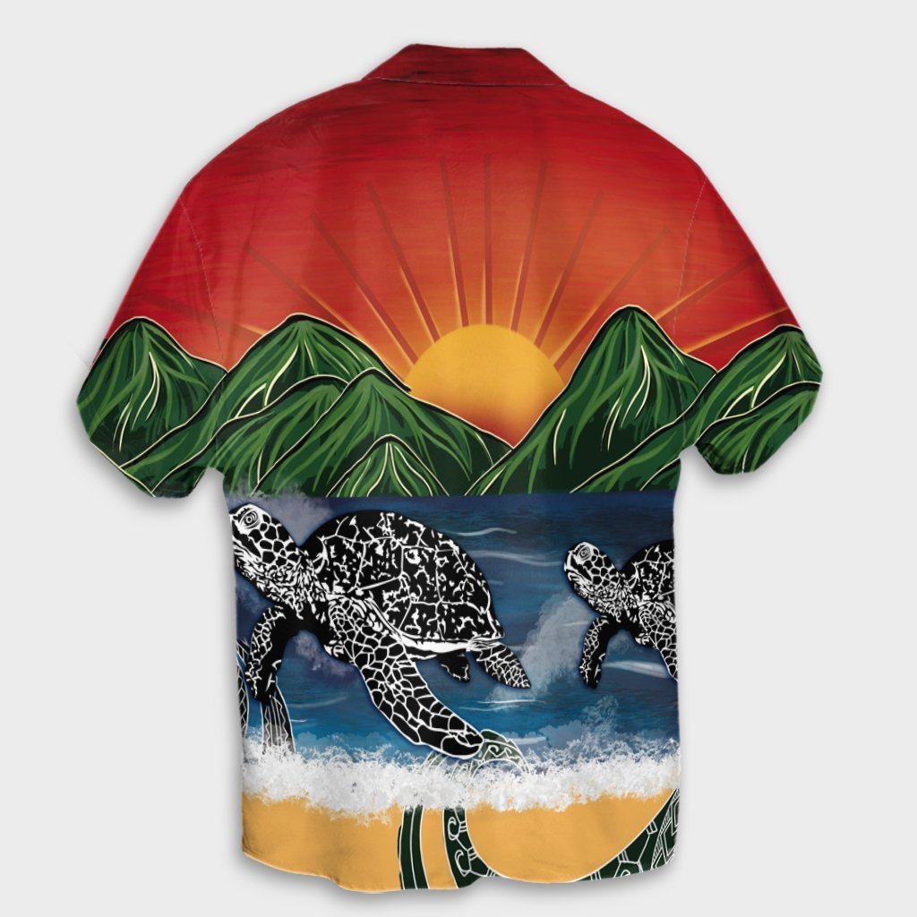 Hawaiian Sunset Ocean Turtle Hawaiian Shirt - AH