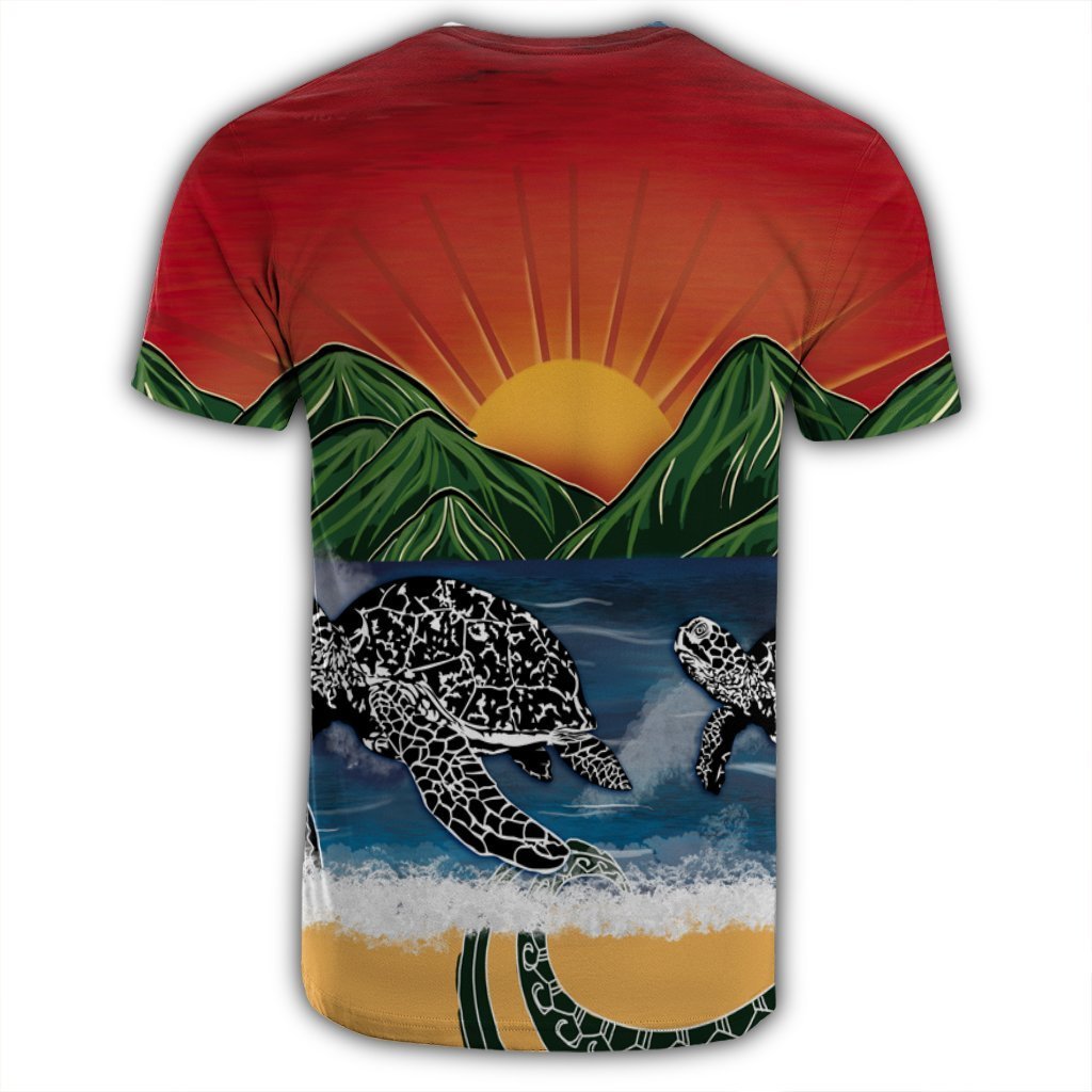 Hawaiian Sunset Ocean Turtle T-Shirt - AH