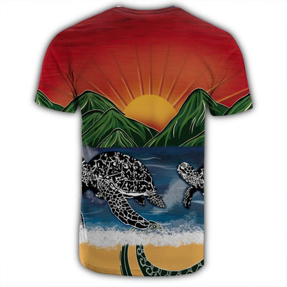 Hawaiian Sunset Ocean Turtle T-Shirt - AH