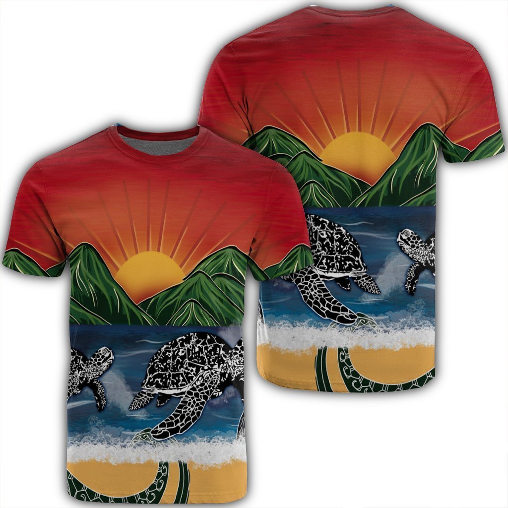 Hawaiian Sunset Ocean Turtle T-Shirt - AH