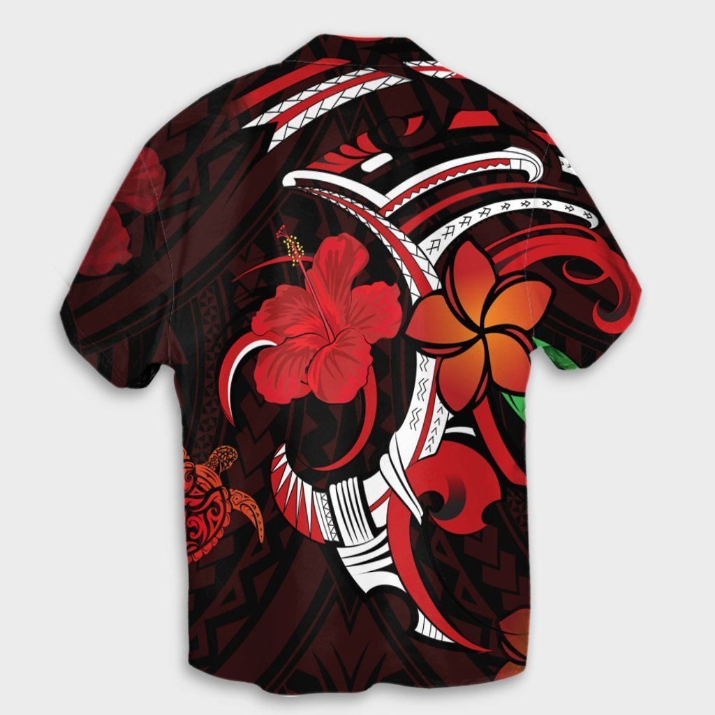 Hawaiian Turtle Hibiscus And Plumeria Flower Polynesian Hawaiian Shirt - AH