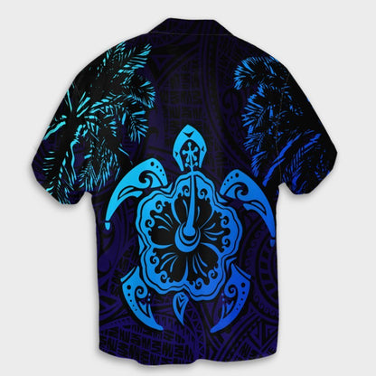 Hawaiian Turtle Hibiscus Coconut Tree Polynesian Hawaiian Shirt AH