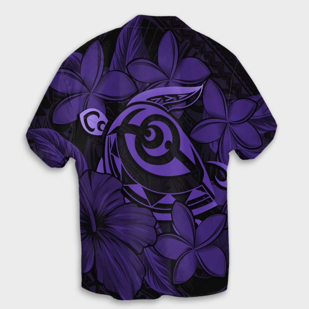 Hawaiian Turtle Hibiscus Plumeria Kanaka Polynesian Hawaiian Shirt Purple - Soft Style - AH