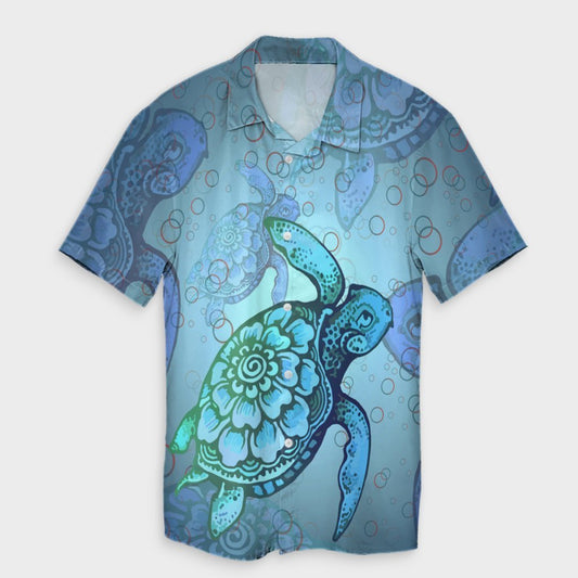 Hawaiian Turtle In The Sea Bubble Polynesian Hawaiian Shirt - AH