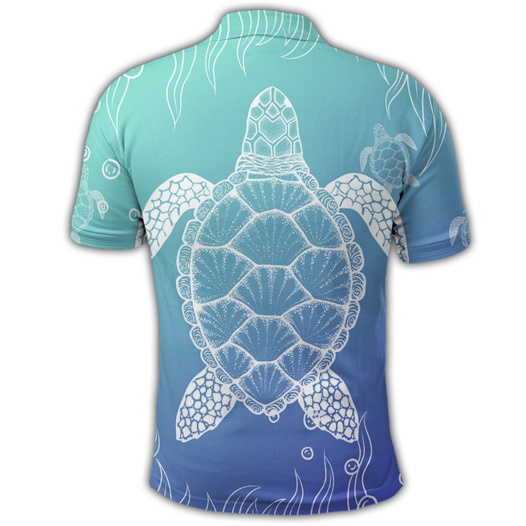 Hawaiian Turtle In The Sea Polynesian Polo Shirt - AH