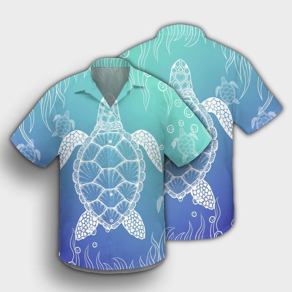 Hawaiian Turtle In The Sea Polynesian Hawaiian Shirt - AH