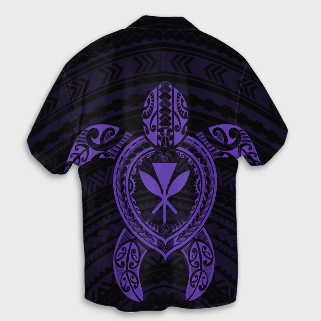 Hawaiian Turtle Kanaka Polynesian Hawaiian Shirt - Purple - AH