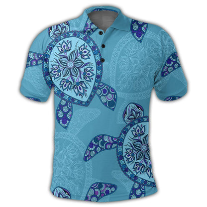 Hawaiian Turtle Plumeria Polo Shirt - AH