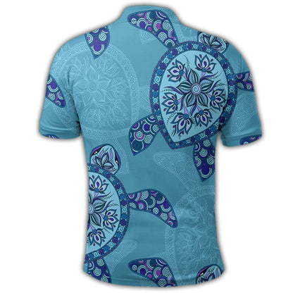 Hawaiian Turtle Plumeria Polo Shirt - AH