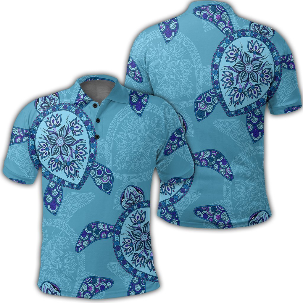 Hawaiian Turtle Plumeria Polo Shirt - AH