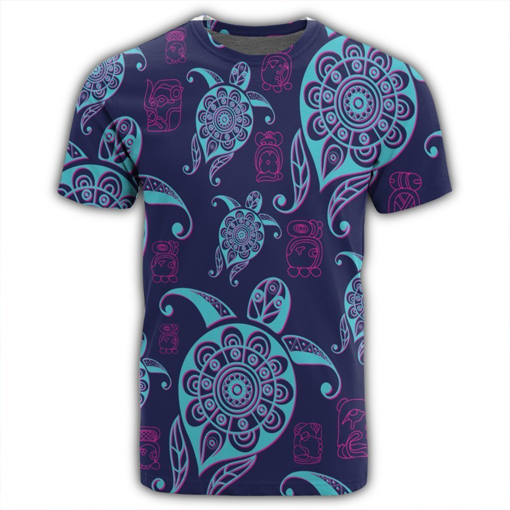 Hawaiian Turtle Polynesian Neon T-Shirt - AH