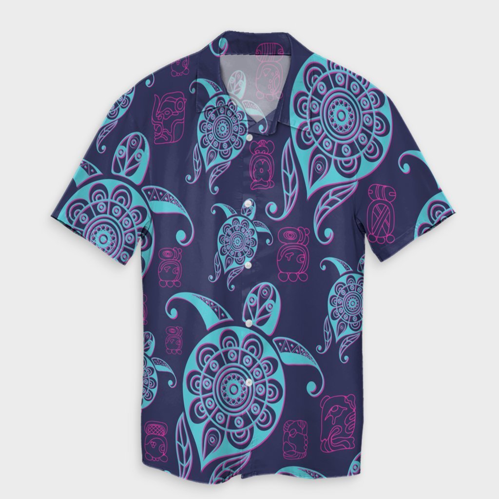 Hawaiian Turtle Polynesian Neon Hawaiian Shirt - AH