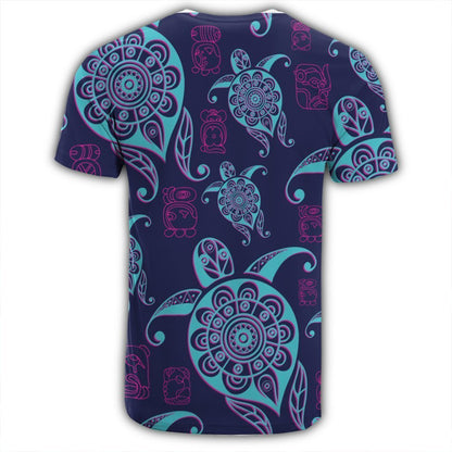 Hawaiian Turtle Polynesian Neon T-Shirt - AH