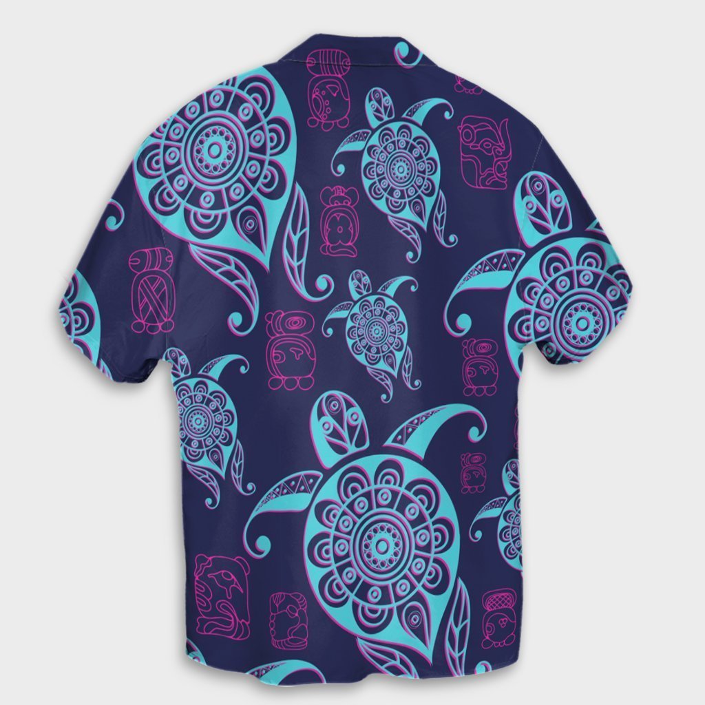 Hawaiian Turtle Polynesian Neon Hawaiian Shirt - AH