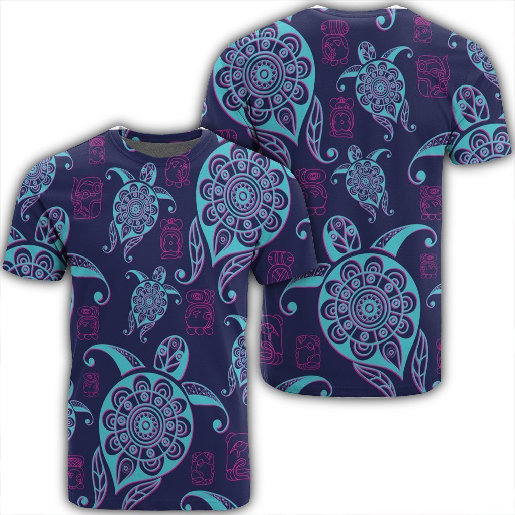 Hawaiian Turtle Polynesian Neon T-Shirt - AH