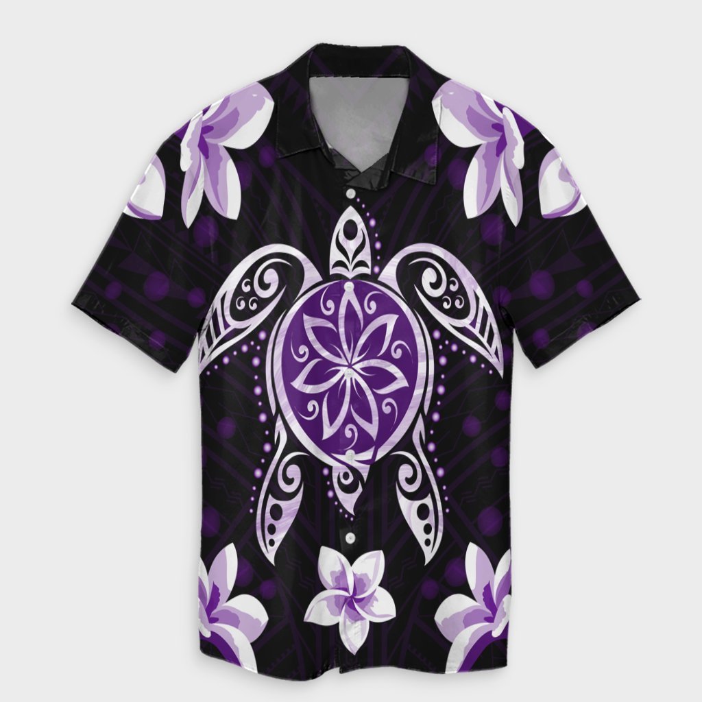 Hawaiian Violet Turtle Plumeria Hawaiian Shirt AH