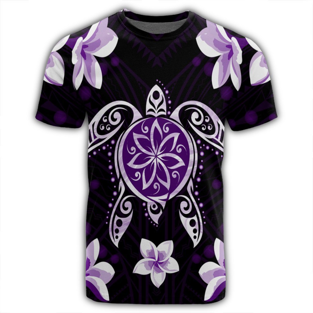 Hawaiian Violet Turtle Plumeria T-Shirt AH