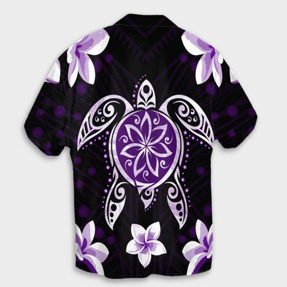 Hawaiian Violet Turtle Plumeria Hawaiian Shirt AH