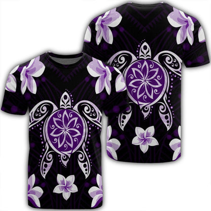 Hawaiian Violet Turtle Plumeria T-Shirt AH