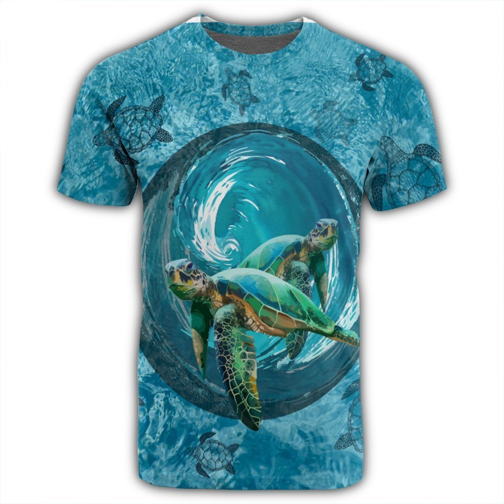 Hawaiian Whirlpool Turtle Polynesian T-Shirt - AH